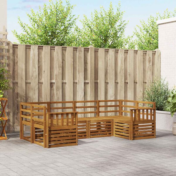 vidaXL Sedac&iacute; soupravy 6 pcs Př&iacute;rodn&iacute; Masivn&iacute; ak&aacute;tov&eacute; dřevo