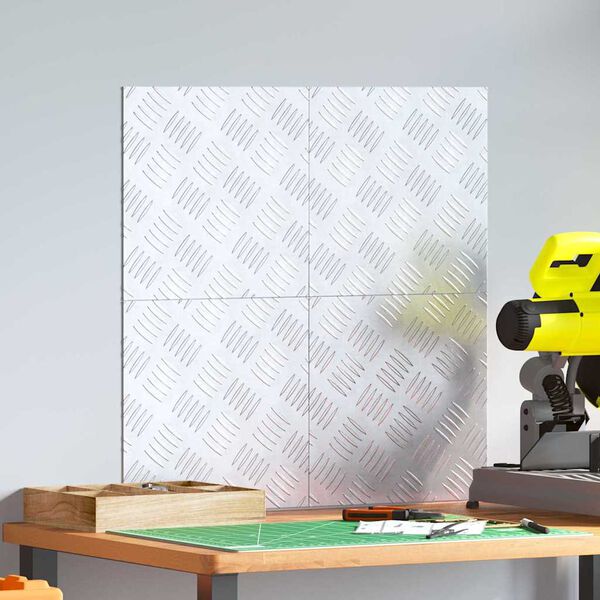 vidaXL Schodov&eacute; n&aacute;&scaron;lapy Čtvercov&yacute; 4 pcs Stř&iacute;brn&aacute; 30 x 30 cm Hlin&iacute;k