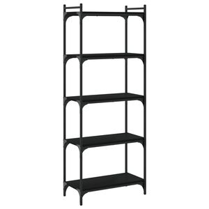 vidaXL Knihovna s 5 policemi čern&aacute; 60 x 30 x 154 cm kompozitn&iacute; dřevo