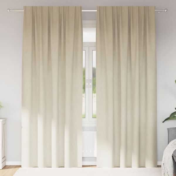 vidaXL Zatemňovac&iacute; z&aacute;věsy 2 pcs Kr&eacute;mov&aacute; 140 x 225 cm samet
