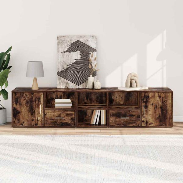 vidaXL Rohov&aacute; skř&iacute;ňka kouřov&yacute; dub 200 x 40 x 45 cm kompozitn&iacute; dřevo