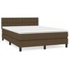 vidaXL Box spring postel s matrac&iacute; tmavě hněd&aacute; 140x200 cm textil