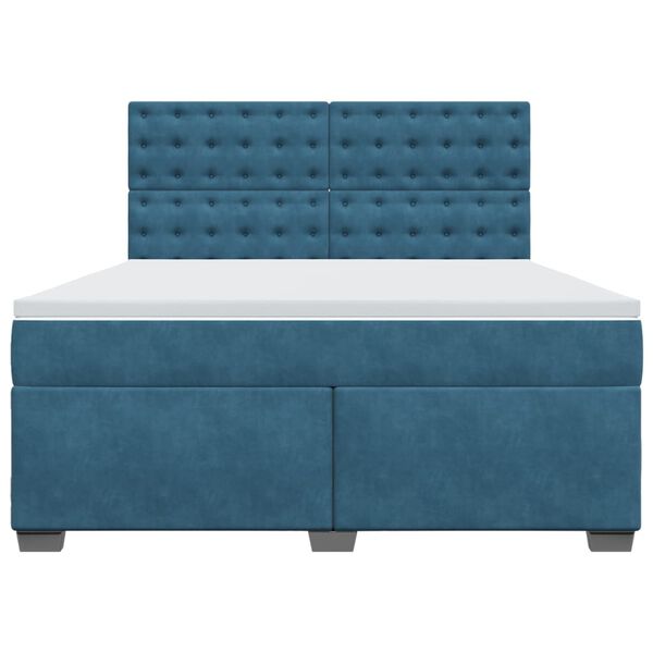 vidaXL Box spring postel s matrac&iacute; modr&aacute; 180 x 200 cm samet