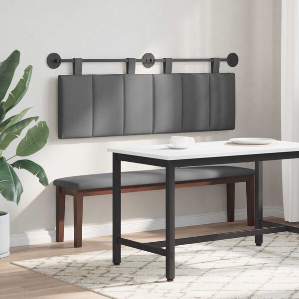 vidaXL Z&aacute;věsn&aacute; čeln&iacute; deska N&aacute;stěnn&yacute; Tmavě &scaron;ed&aacute; 150 x 55 x 5 cm textil