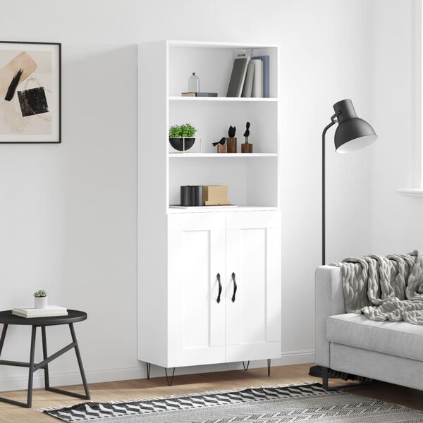 vidaXL Skříň highboard bílá 69,5 x 34 x 180 cm kompozitní dřevo