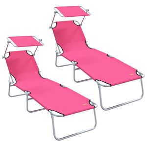 vidaXL Slunečn&iacute;k 2 ks Polyester Růžov&aacute;