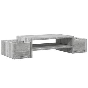 vidaXL Stojan na monitor s &uacute;ložn&yacute;m prostorem &scaron;ed&yacute; sonoma 70x27x15 cm