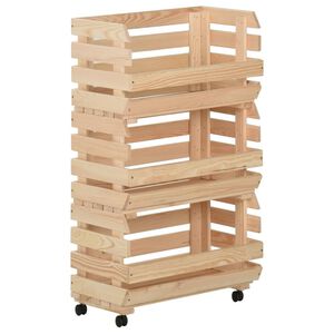 vidaXL Voz&iacute;k na zeleninu 37 x 30 x 80 cm masivn&iacute; borov&eacute; dřevo