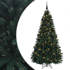 vidaXL Uměl&yacute; v&aacute;nočn&iacute; stromek tmavě zelen&yacute; s v&aacute;nočn&iacute;mi koulemi 180 cm