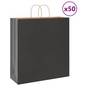 vidaXL Pap&iacute;rov&eacute; ta&scaron;ky 50 ks s uchy čern&eacute; 45x17x48 cm
