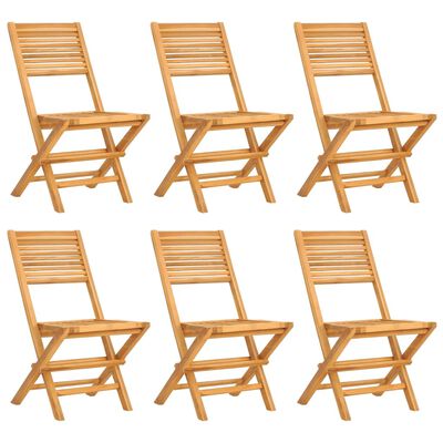 vidaXL Skládací zahradní židle 6 ks 47x62x90 cm masivní teakové dřevo
