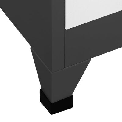 vidaXL Uzamykatelná skříň antracitová a bílá 90 x 40 x 180 cm ocel