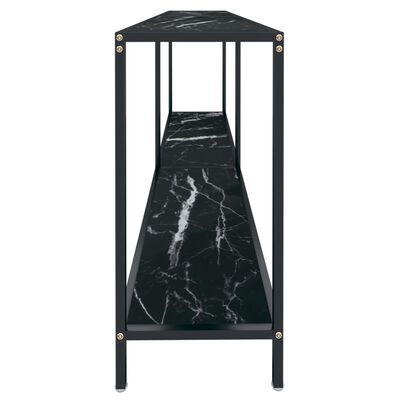 vidaXL Konzolový stolek černý 180 x 35 x 75,5 cm tvrzené sklo