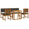 vidaXL Zahradn&iacute; bistro set 5 pcs Hněd&aacute; Masivn&iacute; ak&aacute;tov&eacute; dřevo