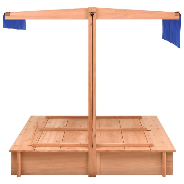 vidaXL Pískoviště se stříškou jedlové dřevo 112 x 112 x 112 cm