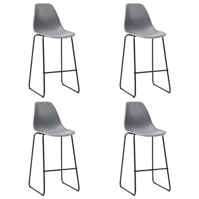 vidaXL Barové židle 4 ks šedé plast