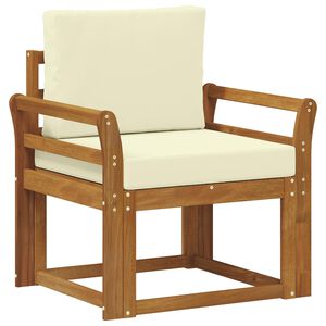 vidaXL Venkovn&iacute; pohovka Masivn&iacute; ak&aacute;ciov&eacute; dřevo a polyester Př&iacute;rodn&iacute;