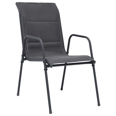 vidaXL Stohovatelné zahradní židle 6 ks ocel a textilen antracitové