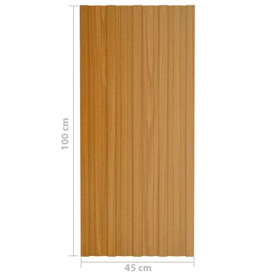 vidaXL Střešní panely 36 ks pozinkovaná ocel světlé dřevo 100 x 45 cm