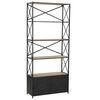 vidaXL Knihovna masivn&iacute; jedlov&eacute; dřevo a ocel 80 x 32,5 x 180 cm