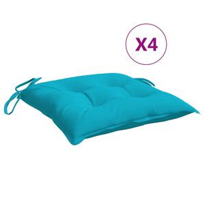 vidaXL Podu&scaron;ky na židli 4 ks tyrkysov&eacute; 40 x 40 x 7 cm textil