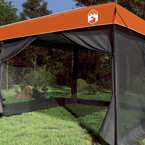 vidaXL Sada Camping Stanů 2 pcs &Scaron;ed&aacute; a oranžov&aacute; Taffeta a Tkanina