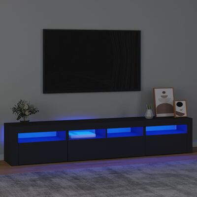 vidaXL TV skříňka s LED osvětlením černá 210 x 35 x 40 cm