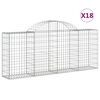 vidaXL Klenut&eacute; gabionov&eacute; ko&scaron;e 18ks 200x30x80/100 cm pozinkovan&eacute; železo