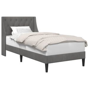 vidaXL R&aacute;m postele s čelo Tmavě &scaron;ed&aacute; 90 x 190 cm Samet