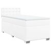 vidaXL Box spring postel s matrac&iacute; b&iacute;l&aacute; 90x200 cm uměl&aacute; kůže