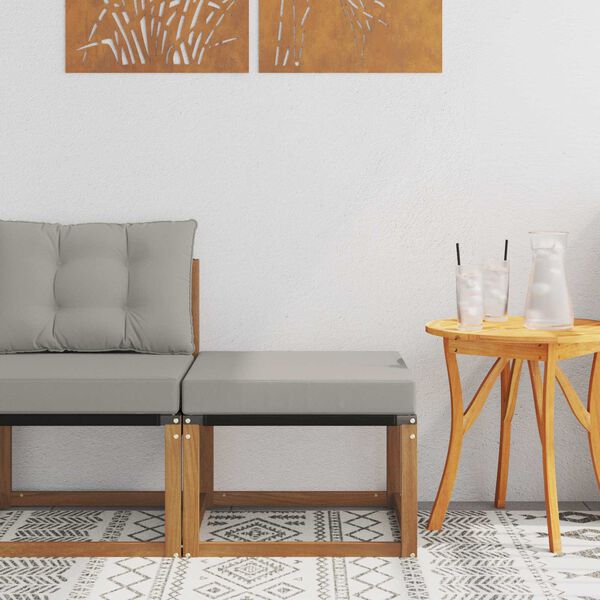 vidaXL Venkovn&iacute; podnožka Masivn&iacute; ak&aacute;ciov&eacute; dřevo a textiln&iacute; tkanina