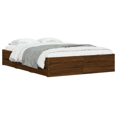 vidaXL Rám postele se zásuvkami hnědý dub 120x190 cm kompozitní dřevo