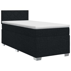 vidaXL Postel boxspring s matrac&iacute; s čelo Čern&aacute; 90 x 200 cm Textil