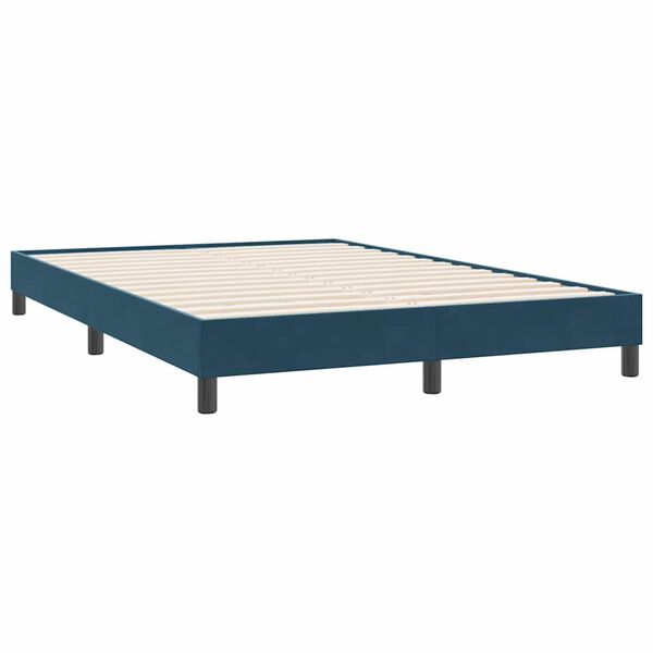 vidaXL Postel Box Spring bez matrace tmavě modr&aacute; 140x220 cm samet