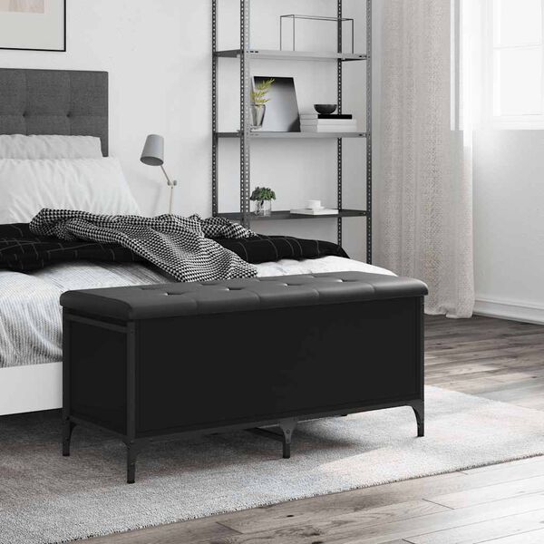 vidaXL &Uacute;ložn&aacute; lavice čern&aacute; 102 x 42 x 45 cm kompozitn&iacute; dřevo