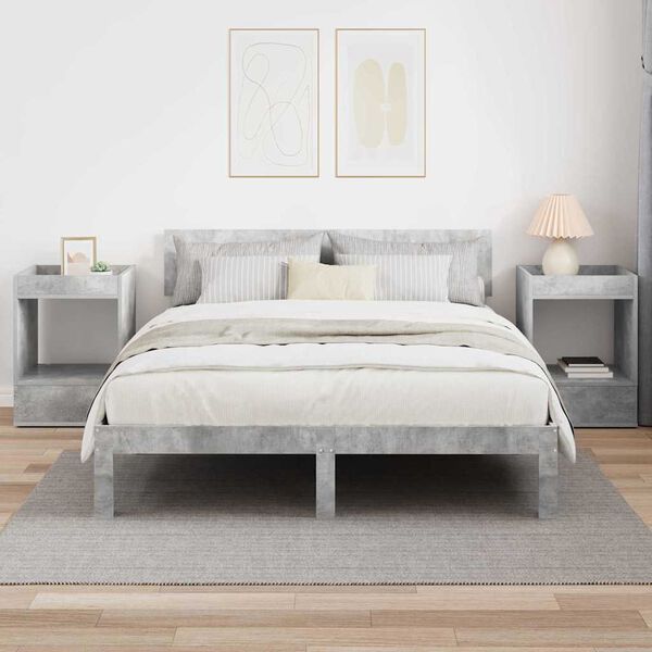 vidaXL Odkl&aacute;dac&iacute; stolek 2 pcs Betonově &scaron;ed&aacute; 40 x 40 x 56 cm