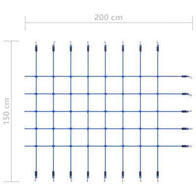 vidaXL Síť na šplhání 200 x 150 cm modrá