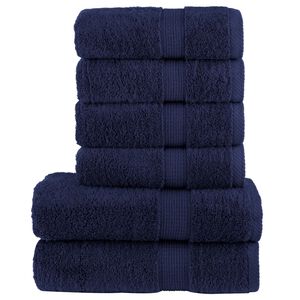 vidaXL 6d&iacute;ln&aacute; sada ručn&iacute;ků Premium SOLUND navy modr&aacute; 600 g/m&sup2;