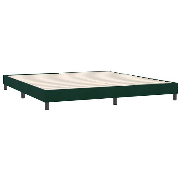 vidaXL Postel Box Spring bez matrace tmavě zelen&aacute; 180x220 cm samet