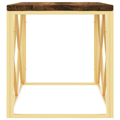 vidaXL Konferenční stolek nerezová ocel a masivní recyklované dřevo