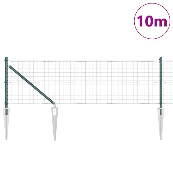 vidaXL Plot s sloupkem Zelen&aacute; 0,4 x 10 m Ocel a PVC