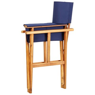vidaXL Režisérská židle masivní akáciové dřevo modrá