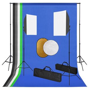 vidaXL Ateli&eacute;rov&eacute; vybaven&iacute; sada se světly, pozad&iacute;m a odraznou deskou