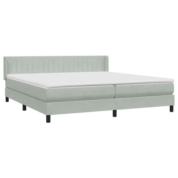 vidaXL Box spring postel s matrac&iacute; světle &scaron;ed&aacute; 180x210 cm samet