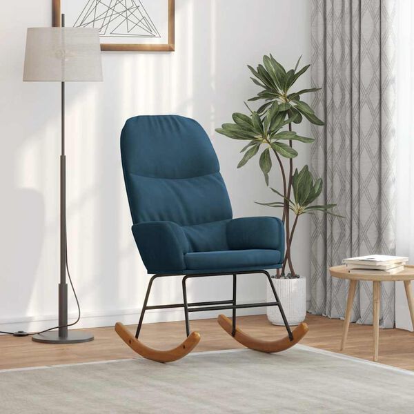 vidaXL Houpac&iacute; křeslo modr&eacute; samet