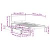 vidaXL R&aacute;m postele se z&aacute;suvkami b&iacute;l&yacute; 75 x 190 cm masivn&iacute; borov&eacute; dřevo