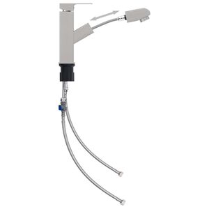 vidaXL Umyvadlov&aacute; baterie s vytahovac&iacute; spr&scaron;kou stř&iacute;brn&aacute; 157 x 172 mm