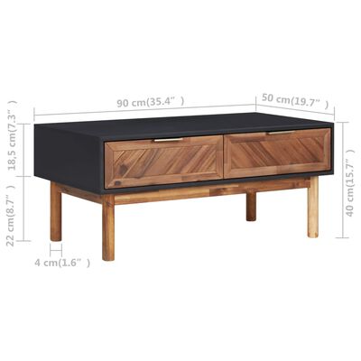 vidaXL Konferenční stolek 90 x 50 x 40 cm masivní akáciové dřevo a MDF