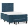 vidaXL Box spring postel s matrac&iacute; tmavě modr&aacute; 120 x 200 cm samet