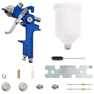 vidaXL HVLP stř&iacute;kac&iacute; pistole kit s 600 ml n&aacute;dobou 600 ml Modr&aacute; a b&iacute;l&aacute;